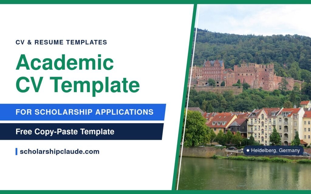Academic CV Template for Scholarship Applications (Copy-Paste Ready)
