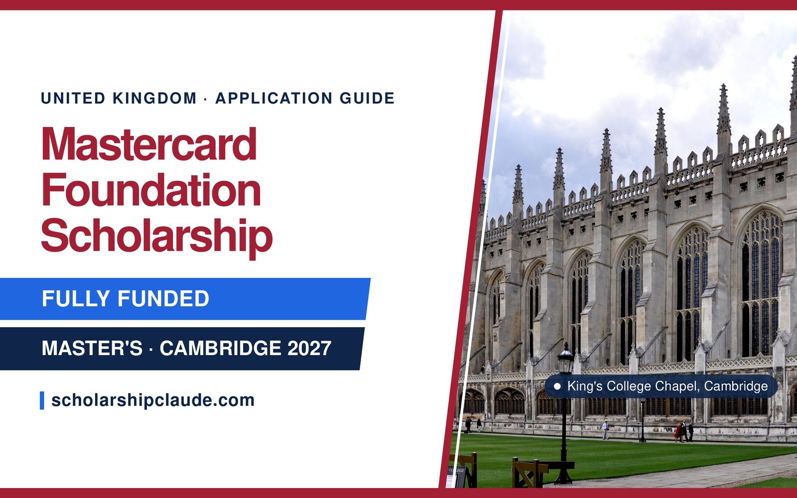 Mastercard Scholarship Application 2027 at Cambridge: Eligibility, Benefits, Statement and How to Apply