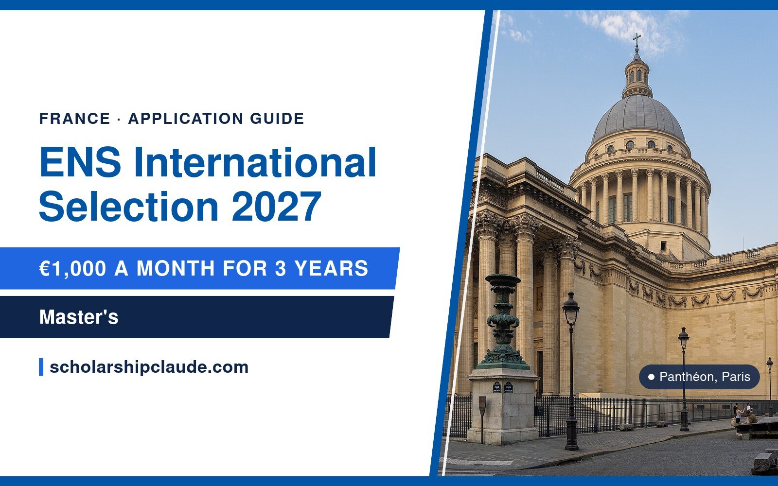 ENS International Selection 2027 in France: Eligibility, €1,000 Monthly Grant, Tests and How to Apply