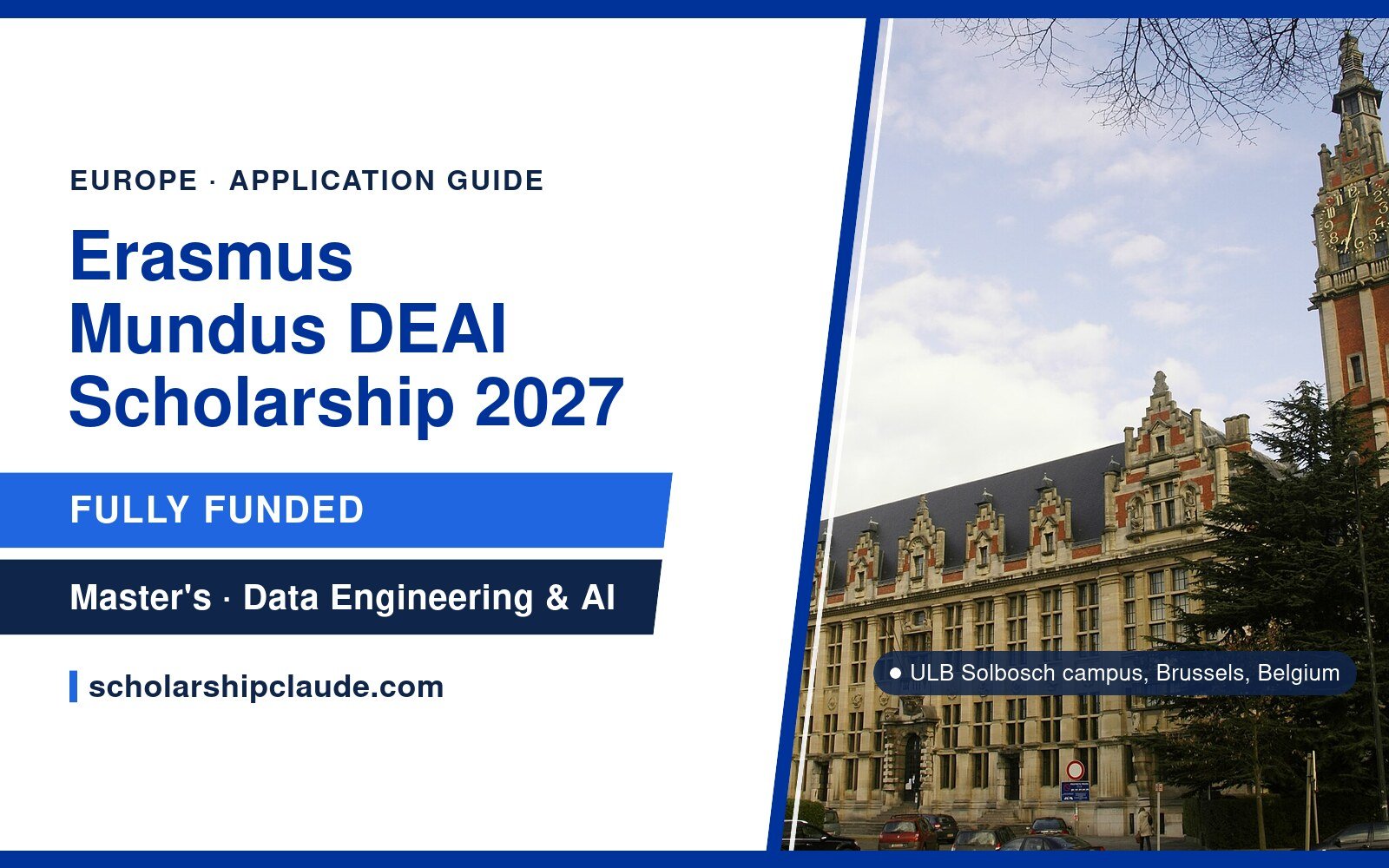 Erasmus Mundus DEAI Scholarship 2027 in Belgium, Spain and Europe: Data Engineering and AI Master’s