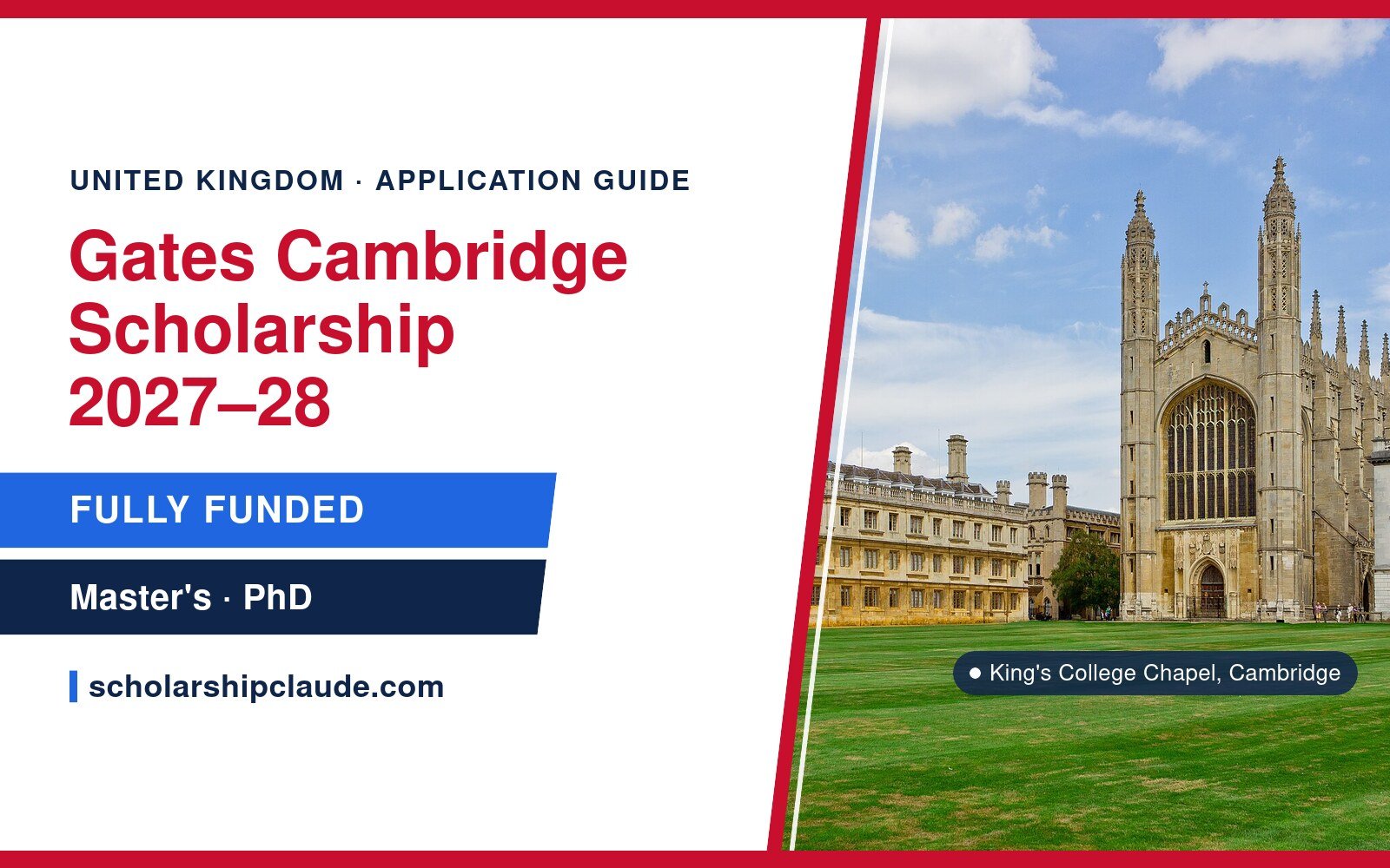 Gates Cambridge Scholarship 2027–28 in the UK: Eligibility, Benefits, Statement and How to Apply