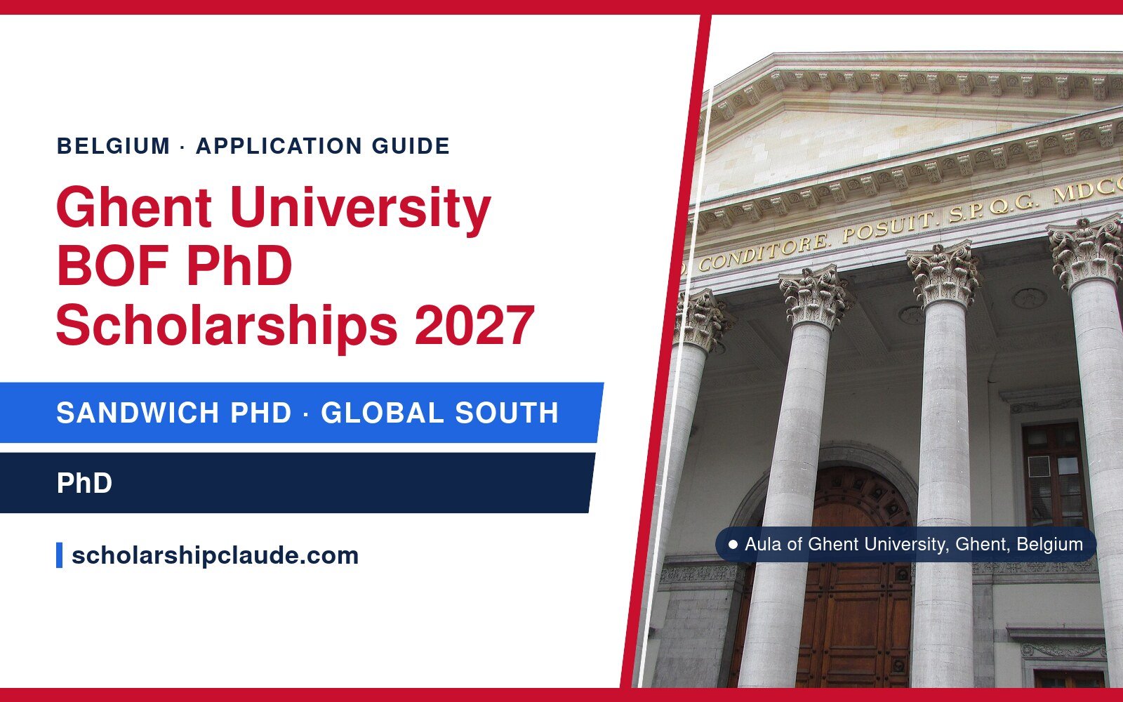 Ghent University BOF Doctoral Scholarships 2027 in Belgium: Eligibility, Funding and How to Apply