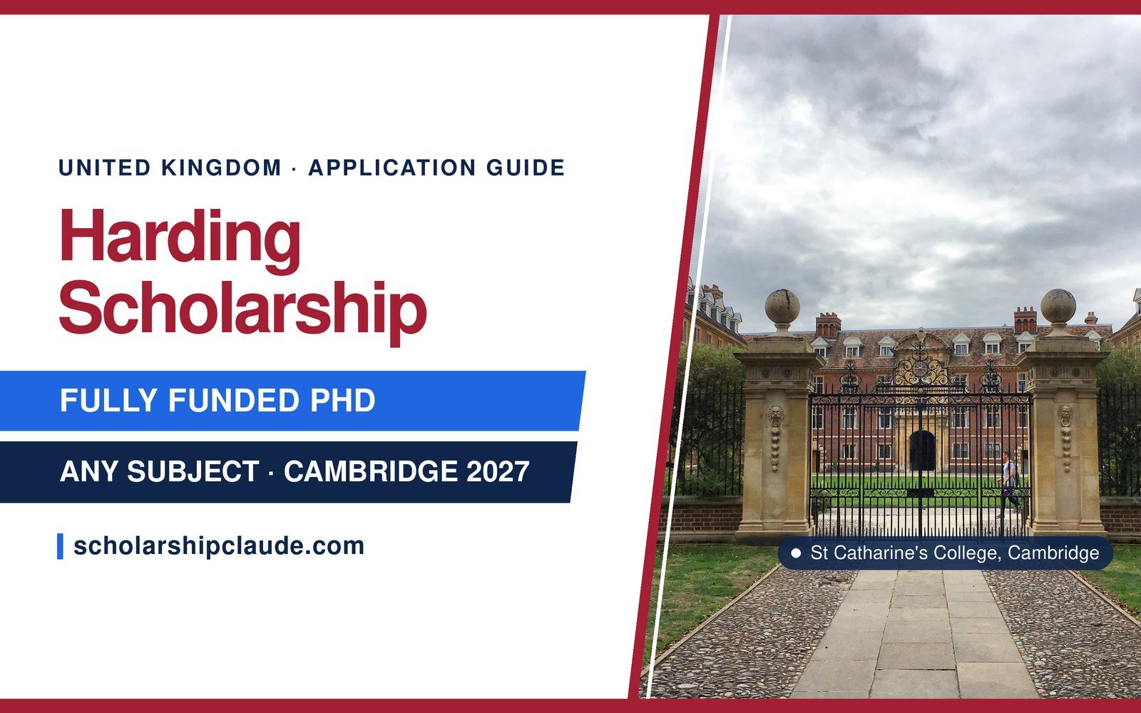 Harding Scholarship Application 2027: Cambridge PhD Funding, Eligibility, Deadlines and How to Apply