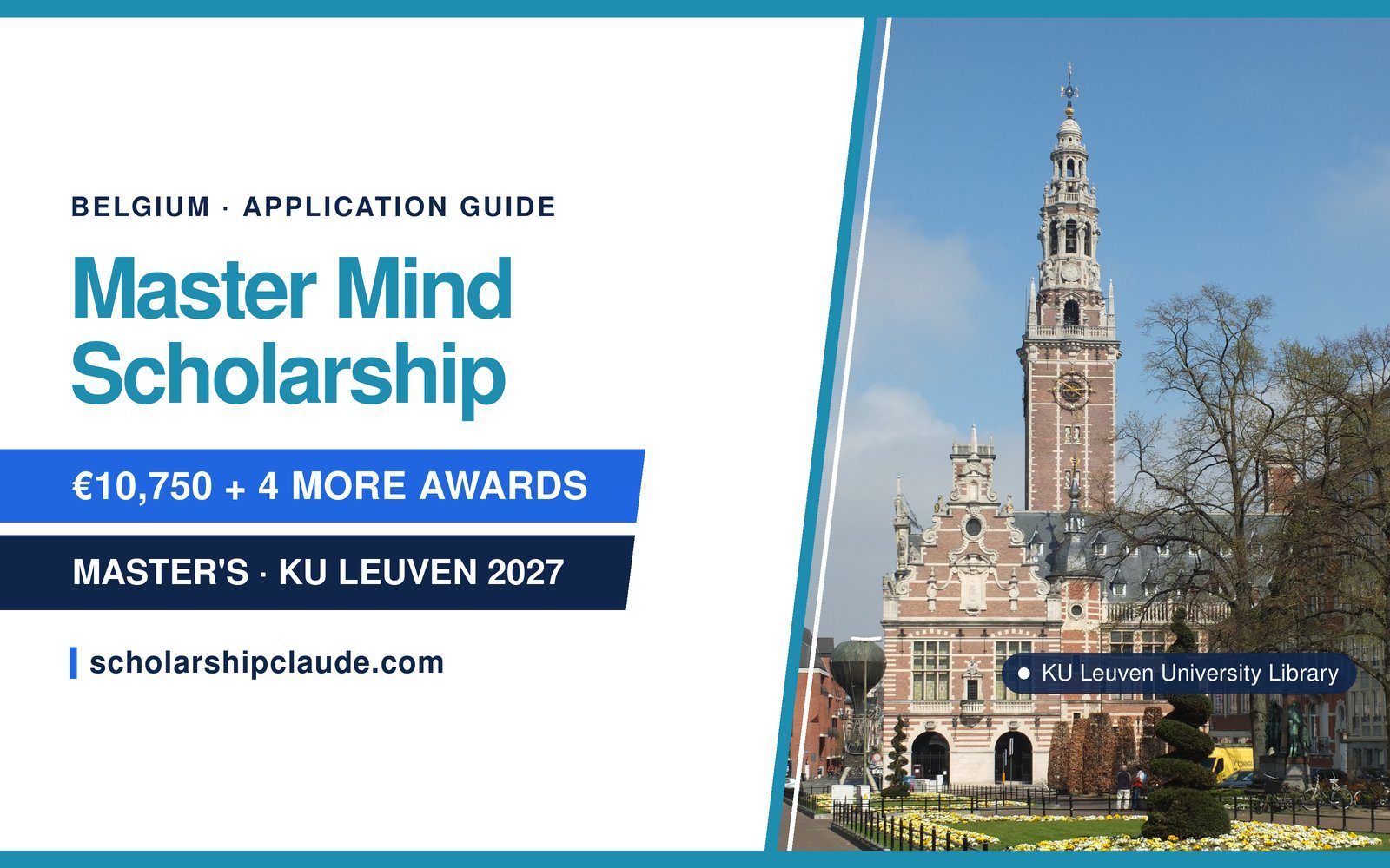 Master Mind Scholarship Application 2027 at KU Leuven: Eligibility, Awards, Deadline and Steps
