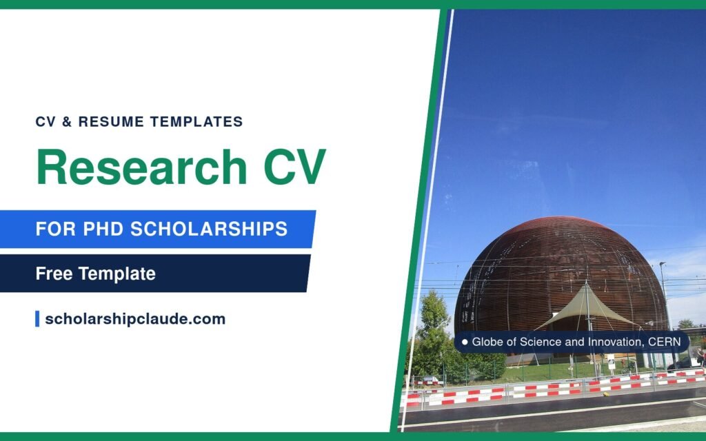 Research CV for PhD Scholarships: Template With Publications, Projects and Skills