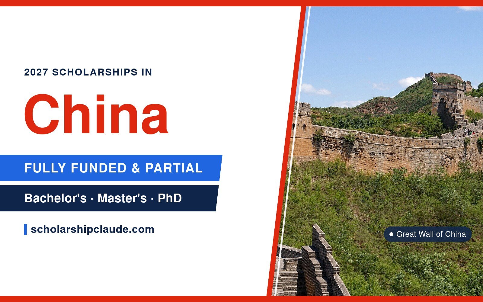 Fully Funded Scholarships in China 2027 for International Students