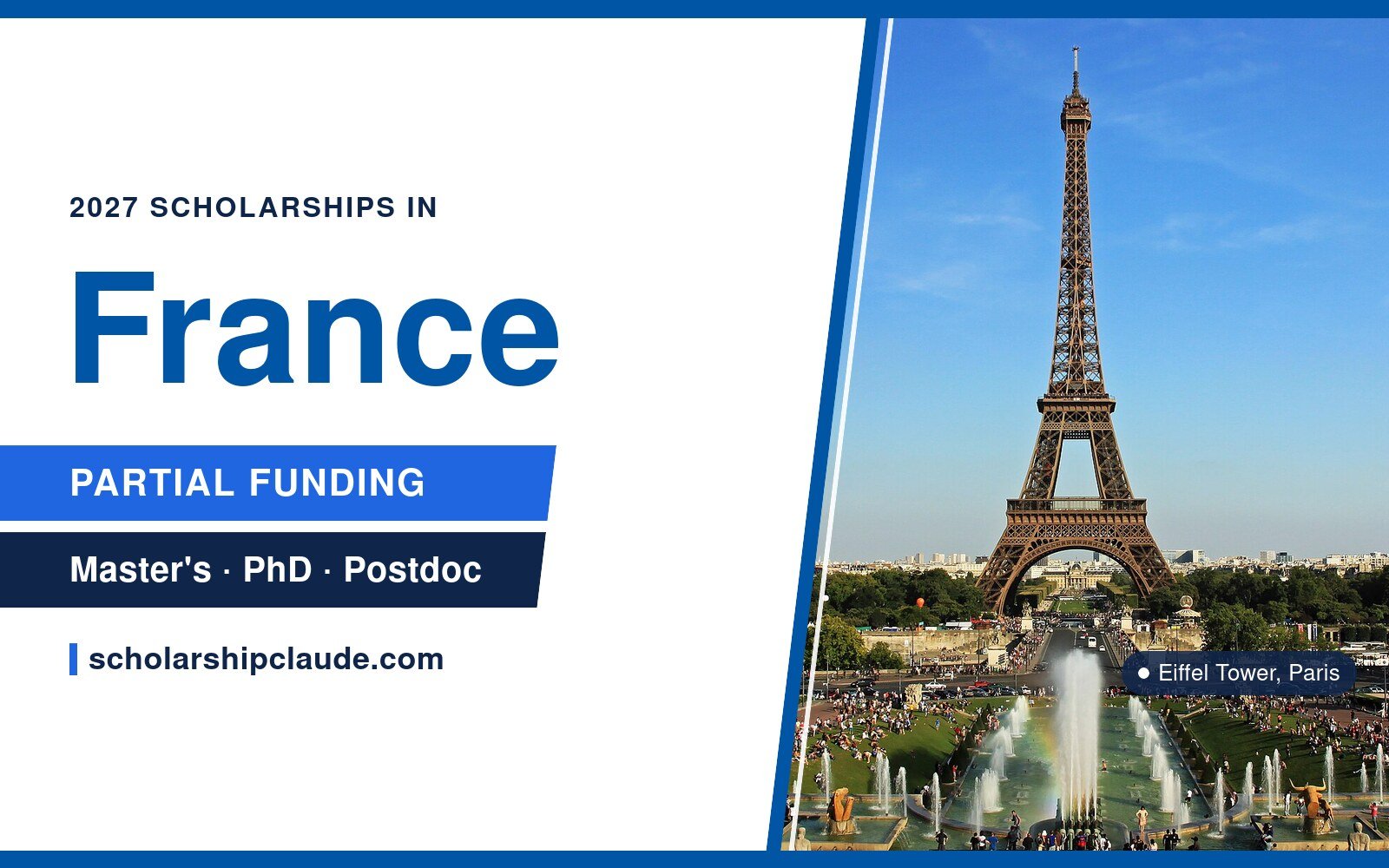 Scholarships in France 2027 for International Students