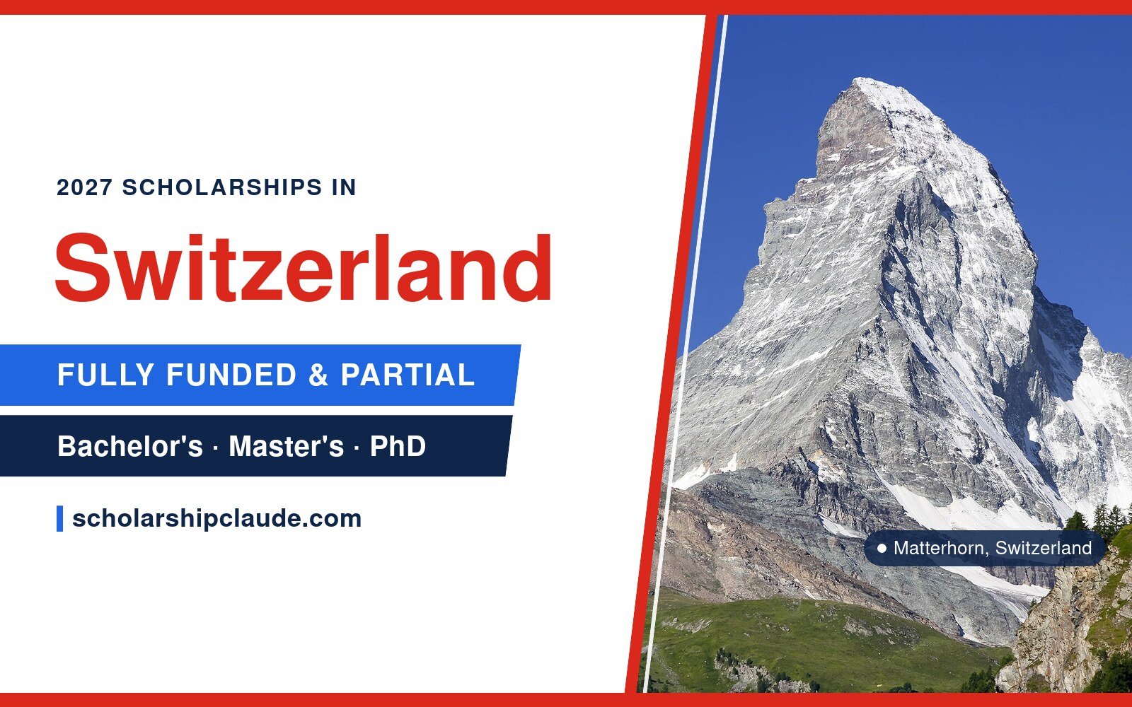 Fully Funded Scholarships in Switzerland 2027 for International Students