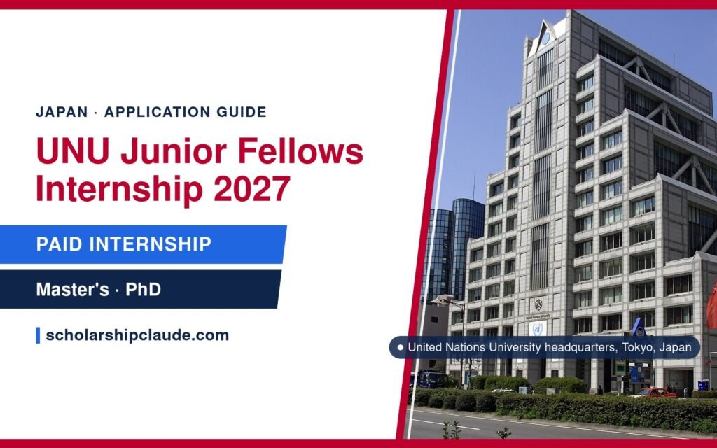 UNU Junior Fellows Internship 2027 in Tokyo, Japan: Eligibility, Stipend and How to Apply