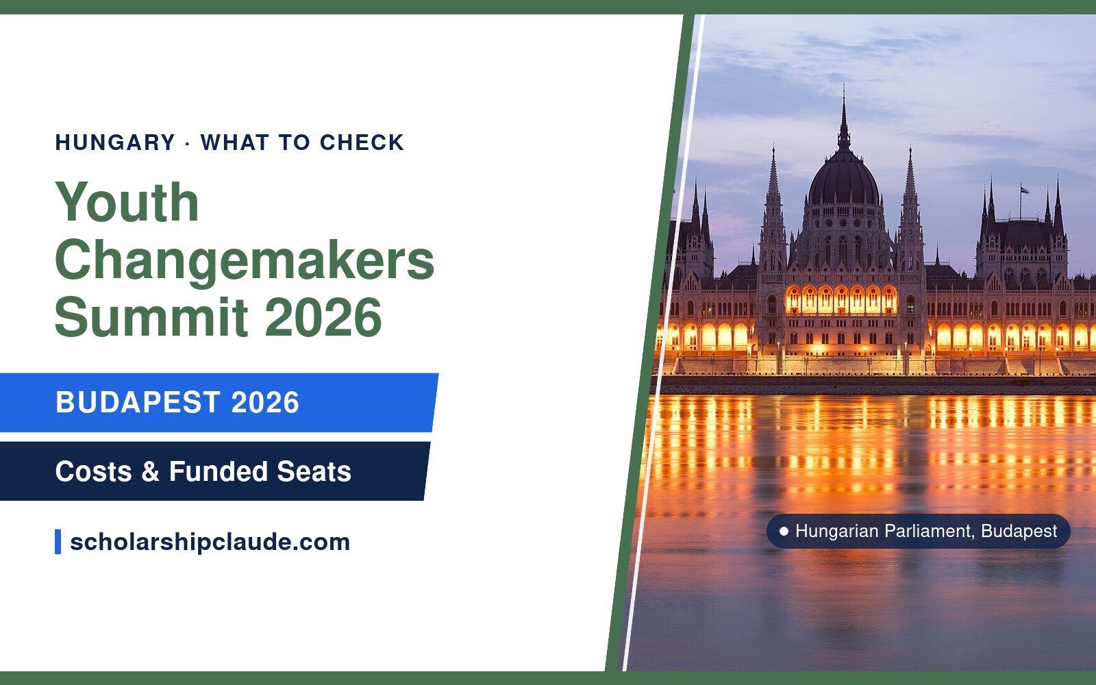 Youth Changemakers Summit 2026 in Budapest, Hungary: Costs, Funded Seats and What to Check